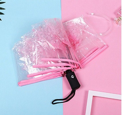 Automatický priehľadný skladací dáždnik Paraguas, dáždnik do dažďa pre ženy a mužov, slnečný dáždnik, automatický dáždnik Paraguas, kompaktný, vetruodolný, priehľadný dáždnik