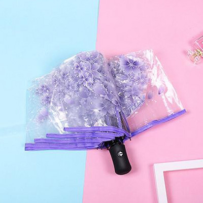 Automatický priehľadný skladací dáždnik Paraguas, dáždnik do dažďa pre ženy a mužov, slnečný dáždnik, automatický dáždnik Paraguas, kompaktný, vetruodolný, priehľadný dáždnik