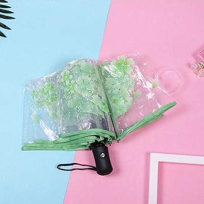 Automatický priehľadný skladací dáždnik Paraguas, dáždnik do dažďa pre ženy a mužov, slnečný dáždnik, automatický dáždnik Paraguas, kompaktný, vetruodolný, priehľadný dáždnik