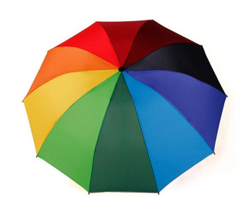 Rainbow Fold Umbrella Γυναικεία και Ανδρική Μη αυτόματη ομπρέλα Δημοφιλές δημιουργικό Τρεις πτυσσόμενες ομπρέλα για ενήλικες για παιδιά