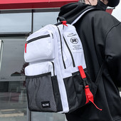 Tekstilni ruksak s logotipom s velikim prednjim džepom za muškarce