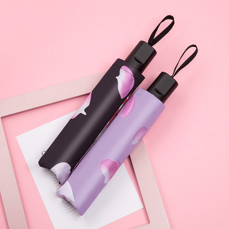 Creative Petal Starry vīriešu sieviešu mazs saules lietussargs UV aizsardzība pret vēju, salokāmi kompakti āra ceļojumu lietussargi