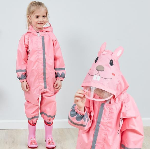 Študentský pršiplášť v štýle zvierat Chladný detský pršiplášť Detská bunda s vreckom na dažďovú vodu Nepremokavý pršiplášť