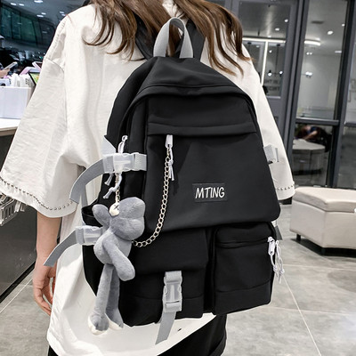 Textilný batoh pre mužov s nápisom a 3D prvkom