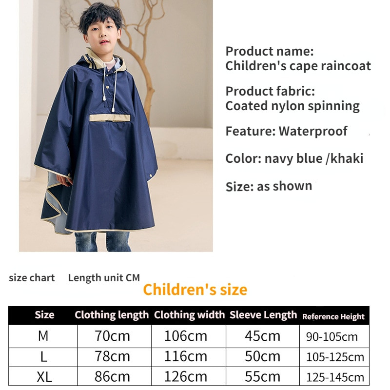 Prenosný detský a dospelý peší cyklistický pršiplášť Vonkajší nepremokavý pončo batoh Turistický pršiplášť