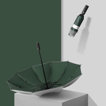 10k чадър женски дъждоустойчив ветроустойчив отразяващ чадър дъжд дамски анти-UV чадъри розови три сгъваеми автоматични чадъра