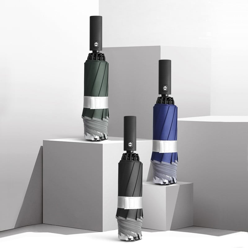 Umbrelă 10k pentru femeie rezistentă la ploaie, rezistentă la vânt, umbrelă reflectorizată pentru femei, umbrele anti-UV, roz, trei umbrele automate pliabile