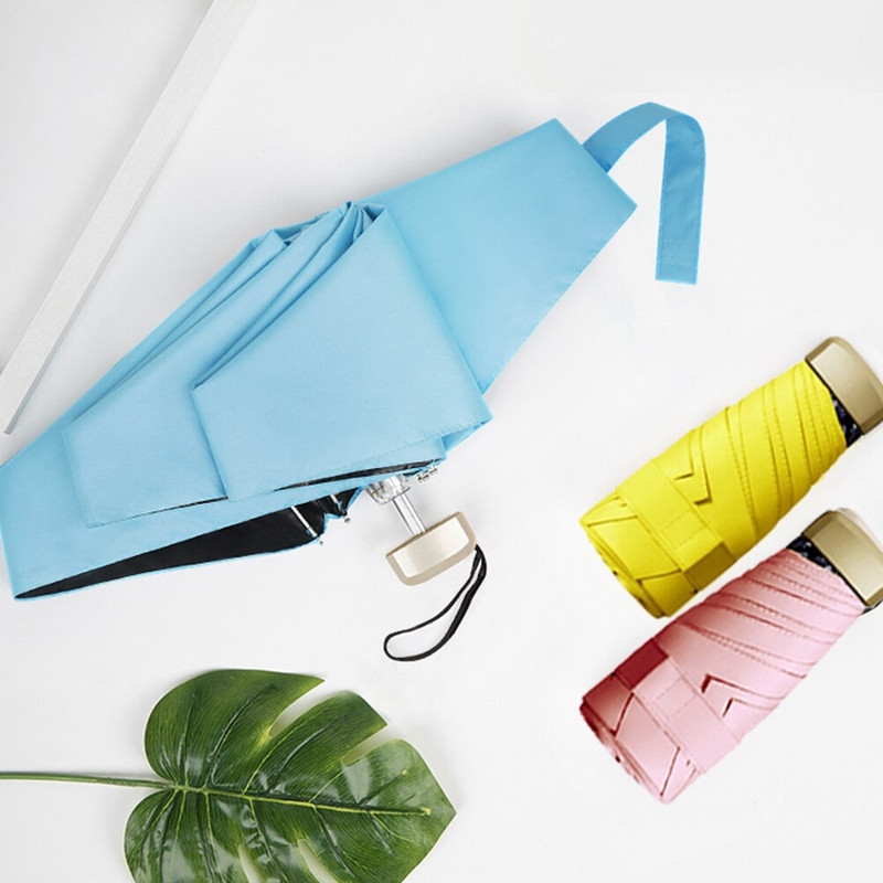 Mini vreckový dáždnik veľkosti telefónu, prenosný skladací dáždnik s UV ochranou, ultraľahký skladací dáždnik, cestovné oblečenie do dažďa, cukríkové farby