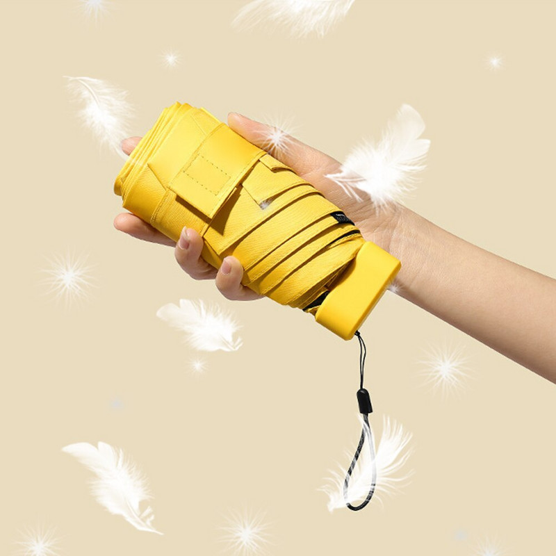 Mini vreckový dáždnik veľkosti telefónu, prenosný skladací dáždnik s UV ochranou, ultraľahký skladací dáždnik, cestovné oblečenie do dažďa, cukríkové farby