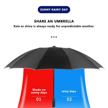 10 Ribs Umbrella Πλήρως αυτόματη ανακλαστική ομπρέλα με όπισθεν πτυσσόμενο πολυλειτουργικό σκίαστρο & ομπρέλα βροχής Ταξίδι με αυτοκίνητο