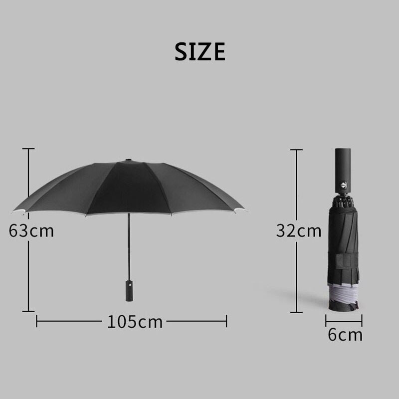 Umbrelă cu 10 nervuri Umbrelă reflectorizantă complet automată Umbrelă pliabilă inversă Umbrelă de soare multifuncțională și umbrelă de ploaie Călătorie cu mașină