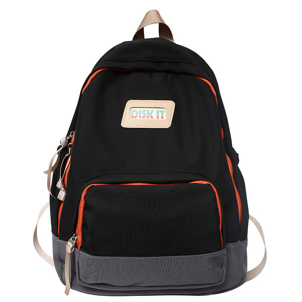 Stílusos férfi hátizsák logóval és cipzárral