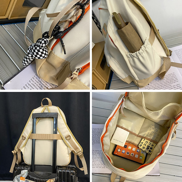 Stílusos férfi hátizsák logóval és cipzárral