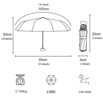 Mini Pocket Umbrella 5 Folding Ultralight Rain Sun Umbrella Girls Anti UV Portable Umbrella Parasol για γυναίκες Παιδιά