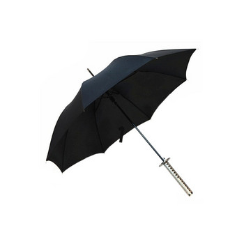 Ομπρέλα με τις καλύτερες πωλήσεις μάρκας μαύρη σαμουράι 8 κοκάλι σπαθί σαμουράι ομπρέλα βροχή και βροχή μακριά λαβή ημιαυτόματη ομπρέλα