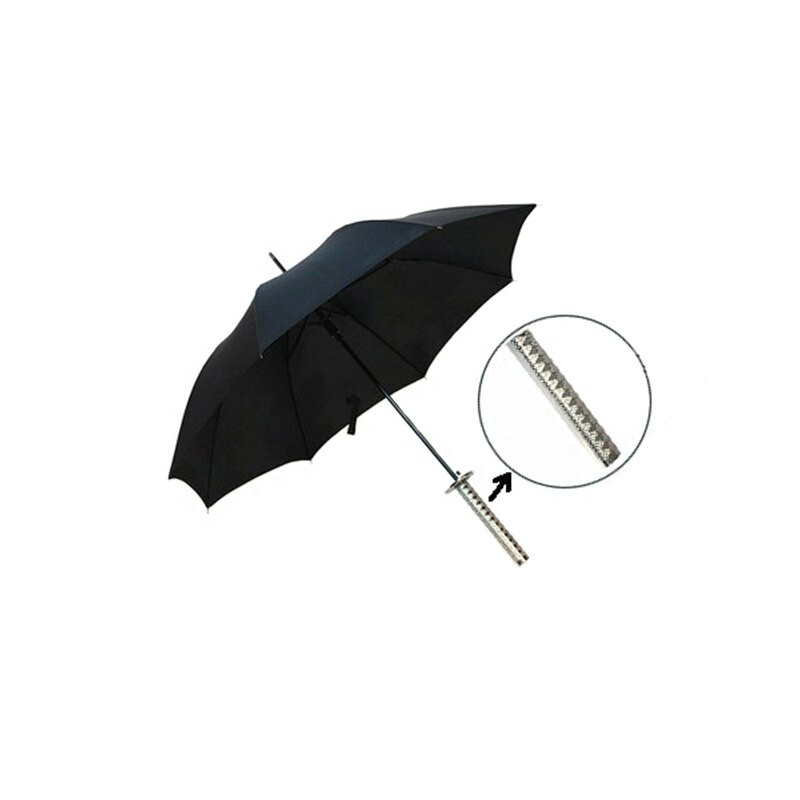 Geriausiai parduodamas prekės ženklo skėtis juodas samurajus 8 kaulų samurajų kardas skėtis lietaus ir lietaus ilga rankena pusiau automatinis skėtis