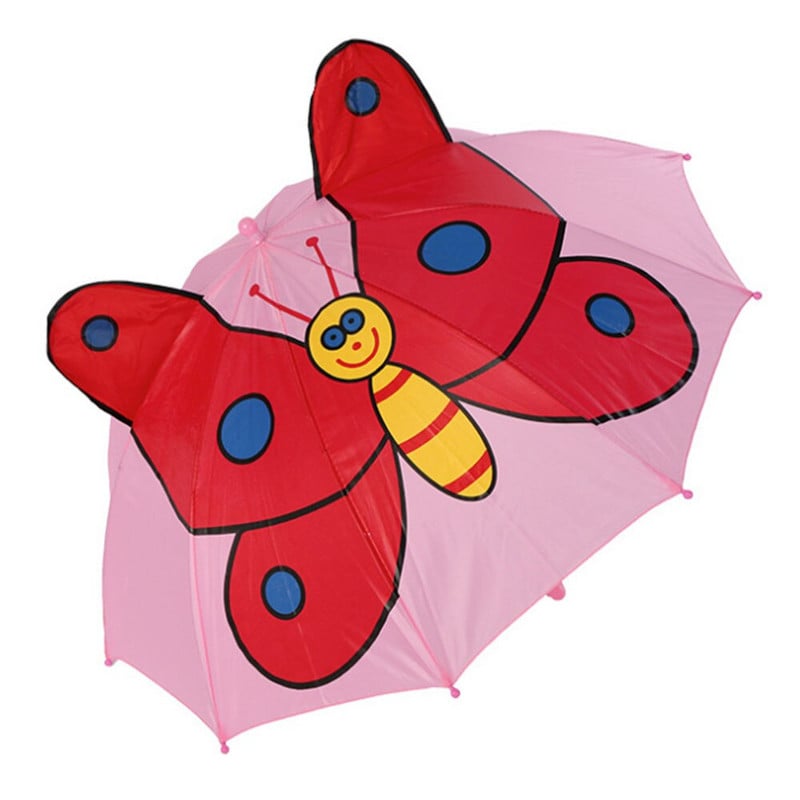 3D detský dáždnik s ušami pre dievčatá a chlapcov, roztomilý kreslený detský dáždnik, kreatívny dlhý dáždnik so zvieratkami, školský darček k narodeninám