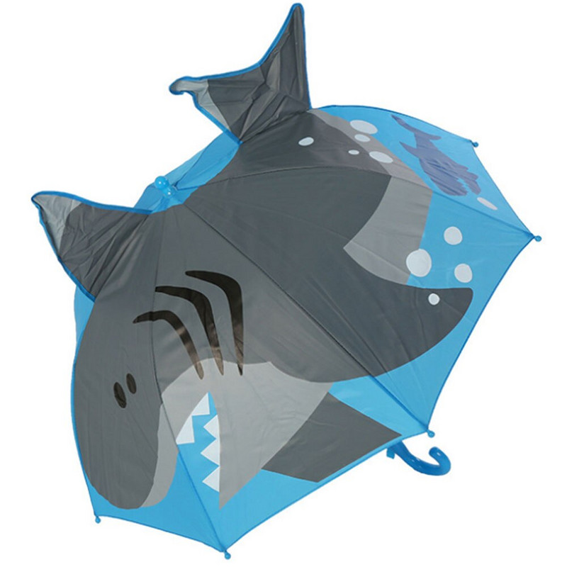 3D detský dáždnik s ušami pre dievčatá a chlapcov, roztomilý kreslený detský dáždnik, kreatívny dlhý dáždnik so zvieratkami, školský darček k narodeninám