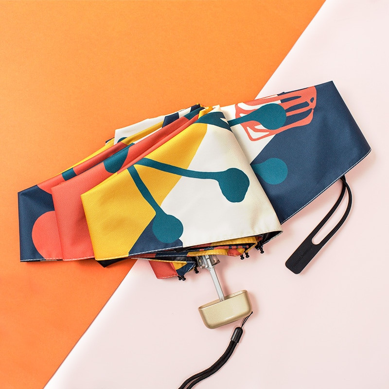 Plochý mini dáždnik, dáždnik pre ženy, UV ochrana, slnečník pre dievčatá, vetruodolný, 6K cestovný prenosný dáždnik, farebný UPF50+