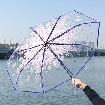 Διαφανής ομπρέλα Γυναίκα Sakura Για Κορίτσια Μεγάλα Παιδιά Για Ταξίδια Βροχή Χαριτωμένα Δώρα Γάμος Ιαπωνικού στυλ Παιδικά Ανθεκτικά