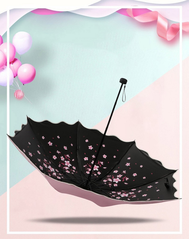 Značkový kvetinový dáždnik pre ženy, skladací módny dievčenský slnečník, prenosný, silný dážď, dámsky slnečník, UV číry slnečník, svetlo