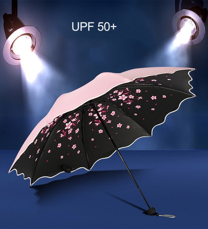 Značkový kvetinový dáždnik pre ženy, skladací módny dievčenský slnečník, prenosný, silný dážď, dámsky slnečník, UV číry slnečník, svetlo