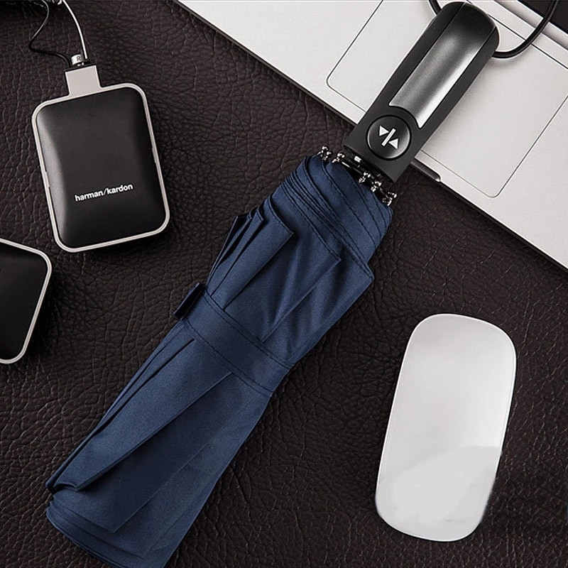 Vetruodolný skladací automatický dáždnik proti dažďu pre ženy, luxusný veľký vetruodolný dáždnik proti dažďu pre mužov, čierny povlak, slnečník