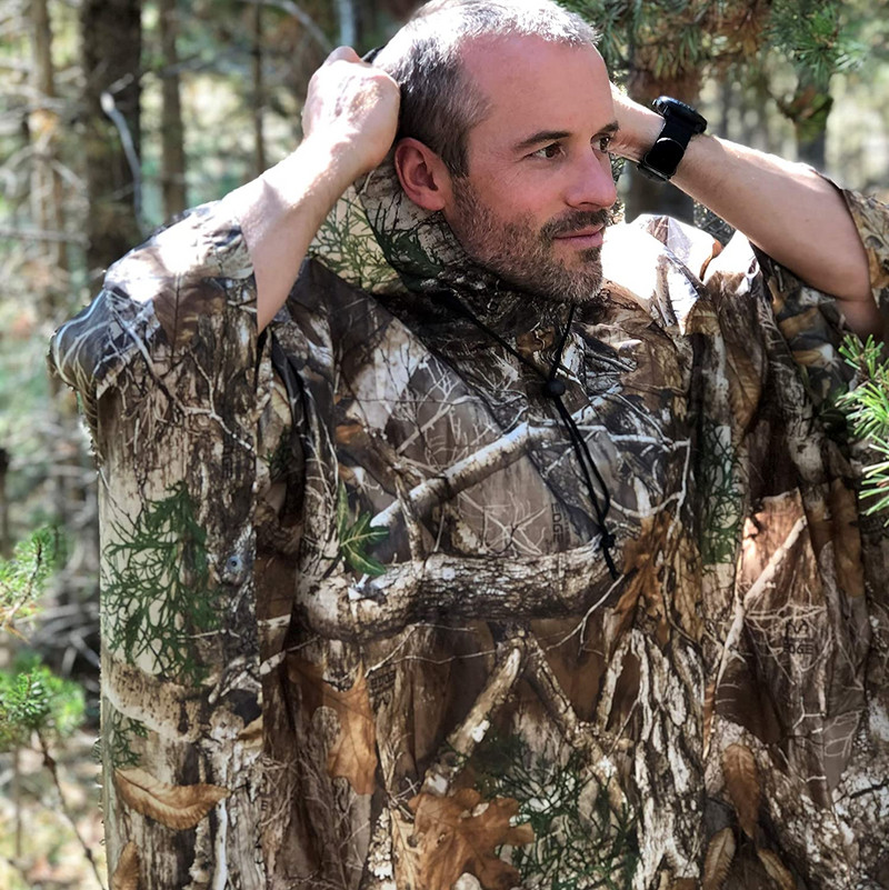 Covoraș de ploaie 3 ÎN 1, multifuncțional, de camuflaj, tactic, impermeabil, de la ploaie, pentru motocicletă, poncho de ploaie, covoraș de picnic