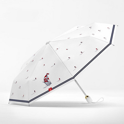 OLYCAT Umbrelă de ploaie automată pentru femei, cu imprimeu de desene animate, umbrele de protecție solară pliante, rezistente la vânt, umbrelă de soare anti UV, 5 stiluri