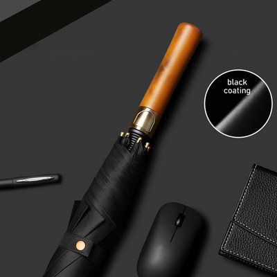 122 cm veľký priehľadný dlhý dáždnik s drevenou rukoväťou, vetruodolný pre mužov, golfový dáždnik, dáždnik do dažďa, slnečný dáždnik s UV žiarením, vonkajší slnečník