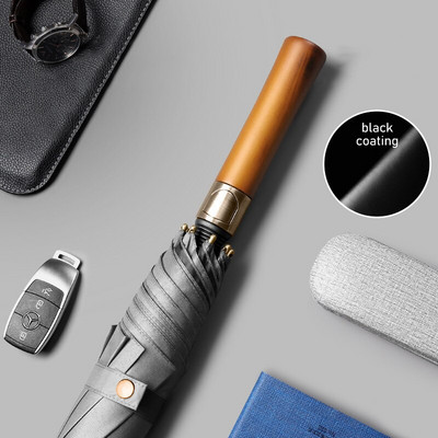 122 cm veľký priehľadný dlhý dáždnik s drevenou rukoväťou, vetruodolný pre mužov, golfový dáždnik, dáždnik do dažďa, slnečný dáždnik s UV žiarením, vonkajší slnečník