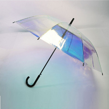 Fashion Laser Iris διαφανής ομπρέλα Ms. Apollo Umbrella Αδιάβροχη UV Umbrella Super Size Fresh Long Handle Umbrella Rain