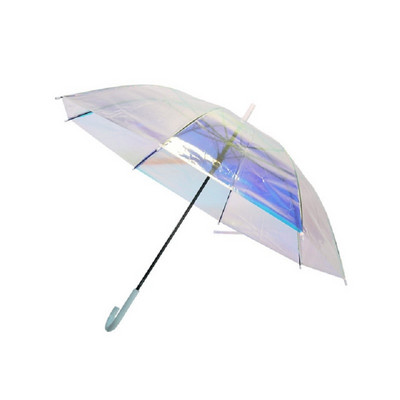 Моден лазерен ирисов прозрачен чадър Ms. Apollo Umbrella Водоустойчив UV чадър Супер размер Свеж чадър с дълга дръжка Rain