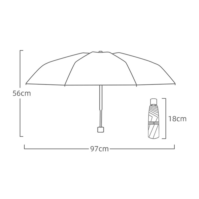 Umbrelă de buzunar UV Mini 5 Umbrelă de soare pliabilă pentru ploaie și soare 8 coaste Umbrelă de plajă în miniatură portabilă Umbrele colorate Livrare gratuită