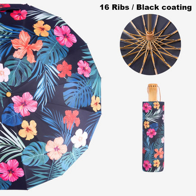 Луксозен 16 ребра Супер голям чадър Anti UV Paraguas Sun Umbrella Rain Windproof Light Сгъваеми преносими чадъри за жени момиче