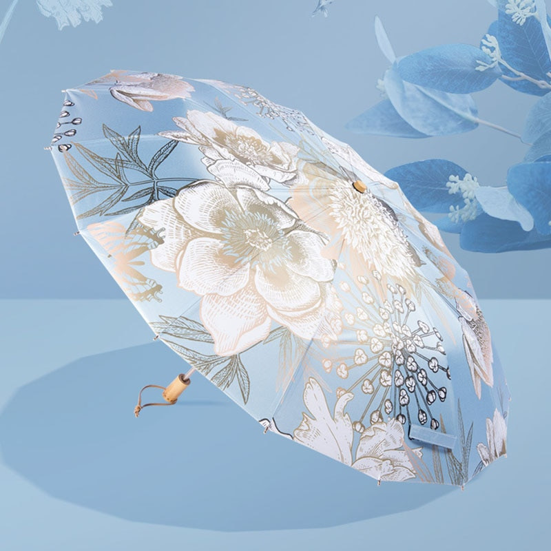 Луксозен 16 ребра Супер голям чадър Anti UV Paraguas Sun Umbrella Rain Windproof Light Сгъваеми преносими чадъри за жени момиче