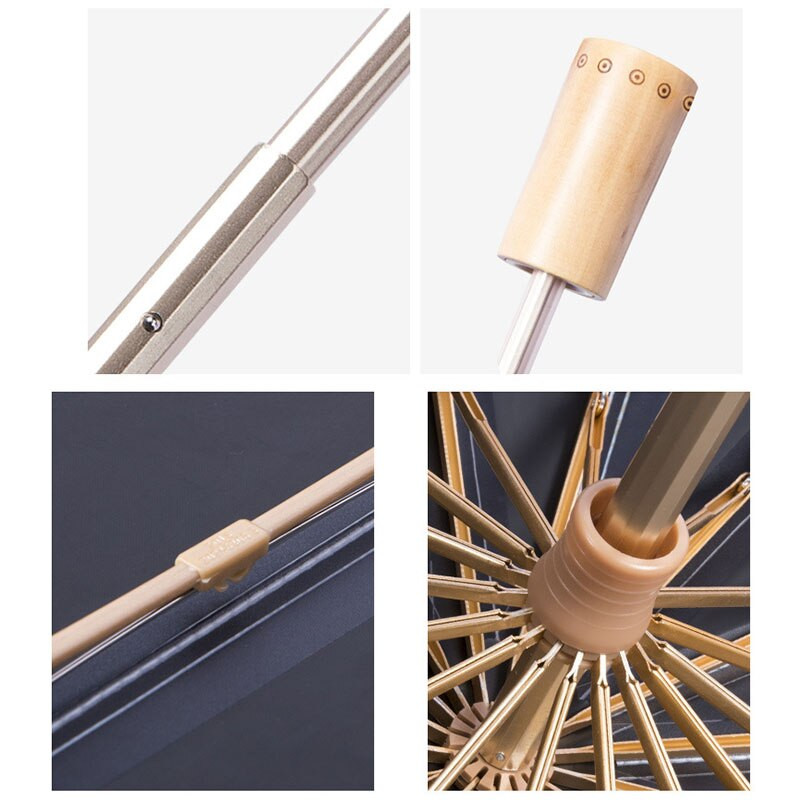 Луксозен 16 ребра Супер голям чадър Anti UV Paraguas Sun Umbrella Rain Windproof Light Сгъваеми преносими чадъри за жени момиче