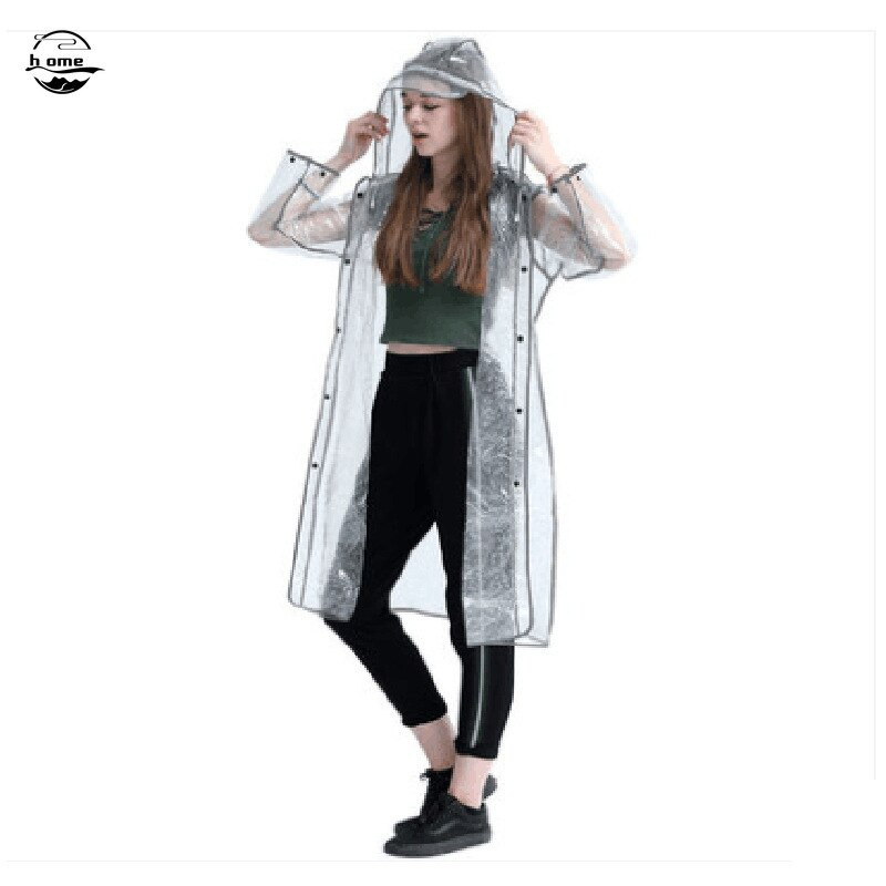 Átlátszó női esőkabát Divat hosszú szabadtéri sport kiegészítők túrázás esőkabát Vízálló fényvisszaverő csíkok Cape Pluie