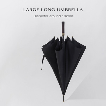 Parachase Big Umbrella Men Business 132cm Μεγάλη Ομπρέλα Βροχή Αντιανεμική Ομπρέλα Γκολφ Ταξίδι Vintage Ξύλινη λαβή Ομπρέλα