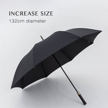Parachase Big Umbrella Men Business 132cm Μεγάλη Ομπρέλα Βροχή Αντιανεμική Ομπρέλα Γκολφ Ταξίδι Vintage Ξύλινη λαβή Ομπρέλα