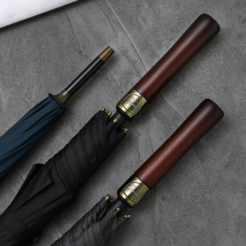 Parachase nagy esernyő férfi üzleti 132 cm nagy, hosszú esernyő eső szélálló golf esernyő utazási vintage fa fogantyús napernyő