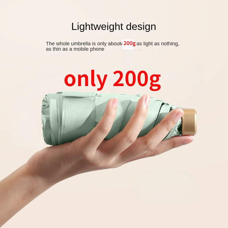 Lietussargs lietus pārnēsājams salokāms mazs vēja necaurlaidīgs lietussargs UV mini kabatas saulessargs saulessargs universāls pret UV