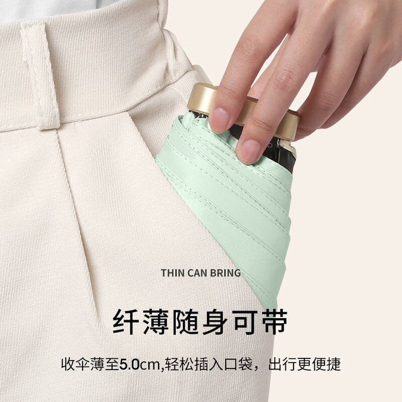 Lietussargs lietus pārnēsājams salokāms mazs vēja necaurlaidīgs lietussargs UV mini kabatas saulessargs saulessargs universāls pret UV