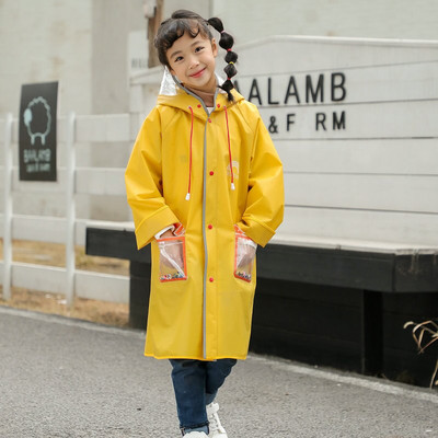 Študentský pršiplášť EVA, módny chlapčenský dievčenský pršiplášť s kapucňou, detský nepremokavý pršiplášť, outdoorové aktivity s batohom