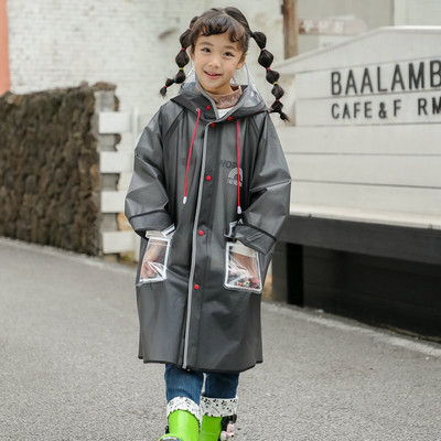 Študentský pršiplášť EVA, módny chlapčenský dievčenský pršiplášť s kapucňou, detský nepremokavý pršiplášť, outdoorové aktivity s batohom