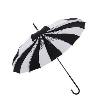 Δημιουργική ρετρό παγόδα ομπρέλα με μακριά λαβή για γυναίκες Διχρωμη ραφή αντιανεμική ομπρέλα Princess Sunny