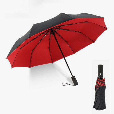 Umbrelă pliabilă automată, unisex, dublu, dublu, rezistentă la vânt, automată, pentru afaceri, simplă, umbritoare de ploaie, mare, însorită