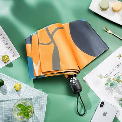 Ljetni mini automatski anti-UV kišobran za žene Poklon Sklopivi mali suncobran za djevojke Vodootporni prijenosni putni kišobrani Ženski