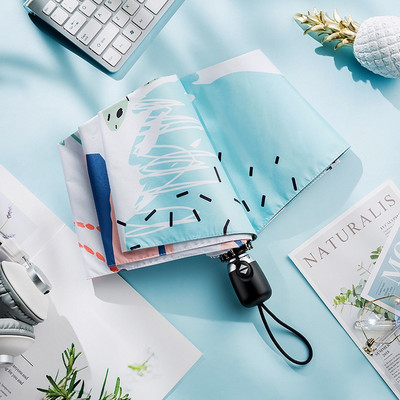 Ljetni mini automatski anti-UV kišobran za žene Poklon Sklopivi mali suncobran za djevojke Vodootporni prijenosni putni kišobrani Ženski