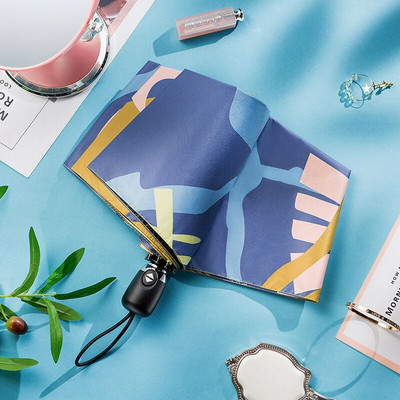 Ljetni mini automatski anti-UV kišobran za žene Poklon Sklopivi mali suncobran za djevojke Vodootporni prijenosni putni kišobrani Ženski